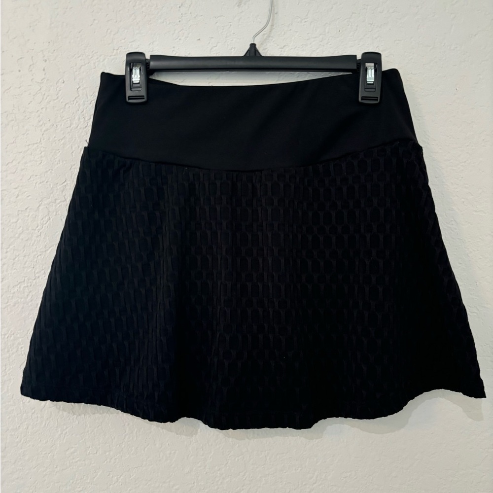 ShoSho Black Textured Tennis Pickleball Golf Skort – Size Large